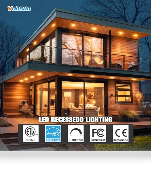 6 Inch Canless LED Recessed Light with Night Light — LED, VOLISUN
