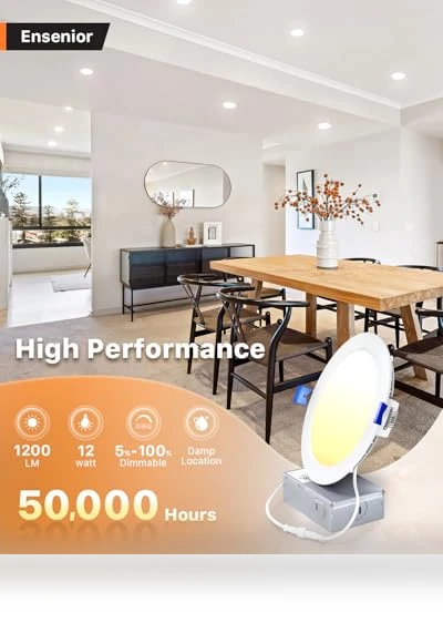 6 Inch LED Recessed Ceiling Light — Kits, Ensenior