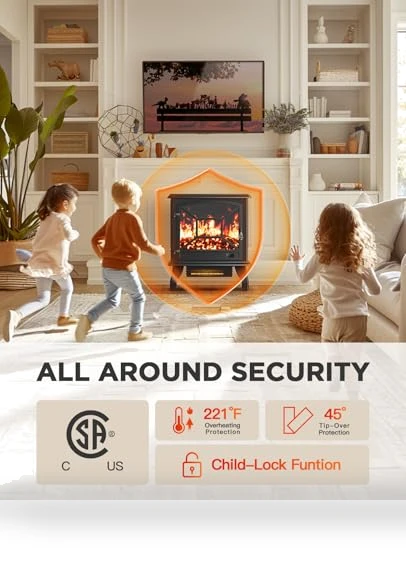 Electric Fireplace Heater — Portable Heating Solutions, Silonn