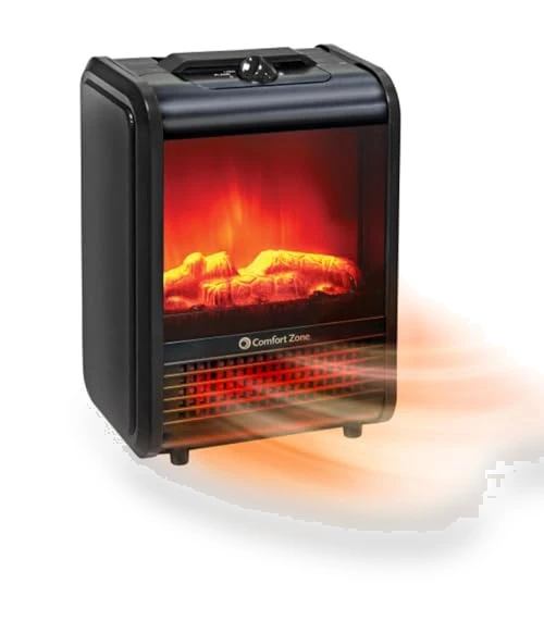 Electric Mini Fireplace Space Heater — Portable Heating Solutions, Comfort Zone