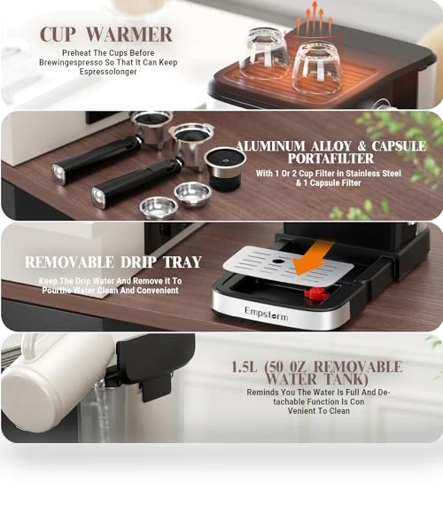 Espresso Machine with Milk Frother — Espresso Machines, Empstorm