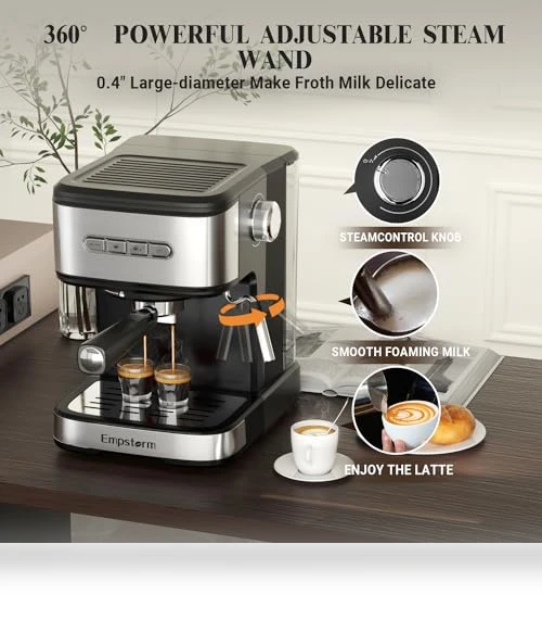 Espresso Machine with Milk Frother — Espresso Machines, Empstorm