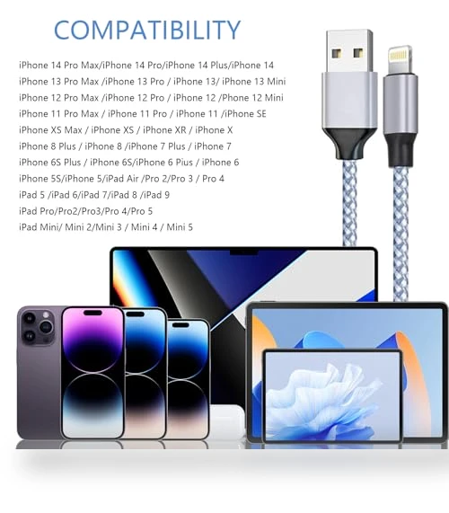 MFi Certified Lightning Cable 3pack — Lightning, DAZHWA