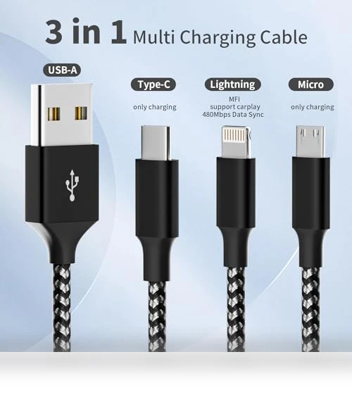 Multi Charging Cable (2Pack 4FT) — Cables, Firsting