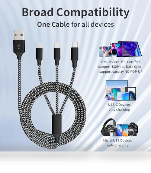 Multi Charging Cable (2Pack 4FT) — Cables, Firsting