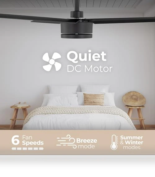 Smart Indoor and Outdoor 52in 3-Blade Ceiling Fan — Ceiling Fans & Accessories, East Grove Home