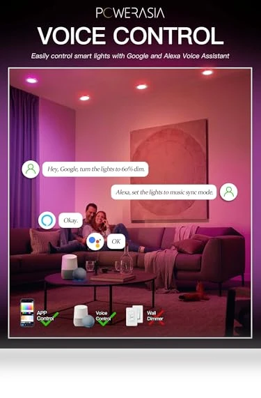 Smart LED Recessed Lighting with RGB Back Light — LED, POWERASIA