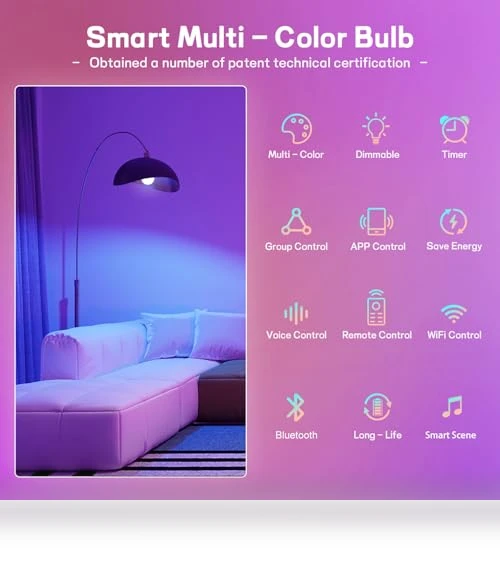 Smart Light Bulbs with Remote — LED, VvLons