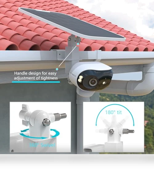 2-in-1 Gutter Bracket Mount for Security Camera and Solar Panel — Surveillance Enclosures & Mounts, VOMENC