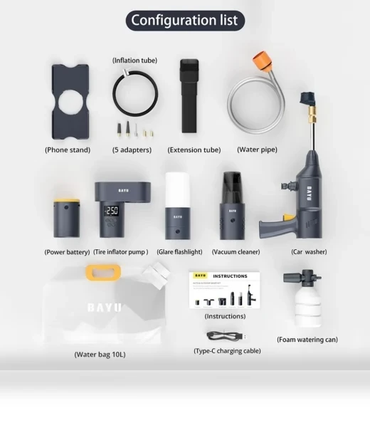 Auto Smart Car Care Kit & Modular Car Maintenance Set — Auto Cleaning Essentials, BAYU