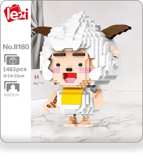 Lazy Smart Sheep Stupid Wolf 3D Mini Diamond Building Blocks — Construction Kits, Fun Building Blocks