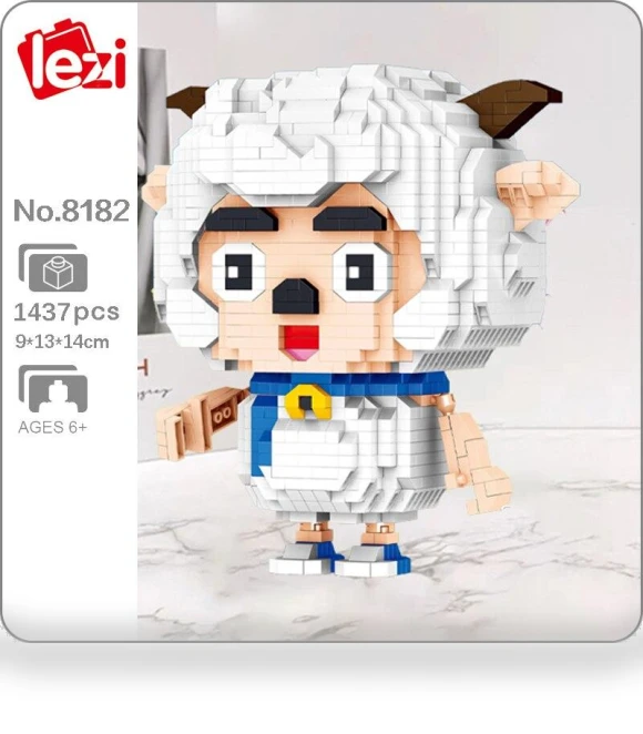 Lucky Smart Sheep Stupid Wolf Animal Monster Mini Diamond Blocks Building Toys — Construction Kits, Fun Building Blocks