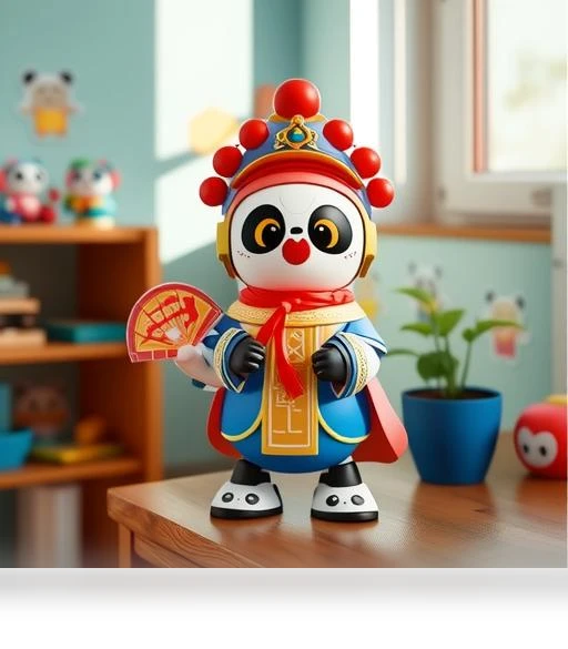 Automatic Panda Doll Changing Face — Interactive, Plastic Toys