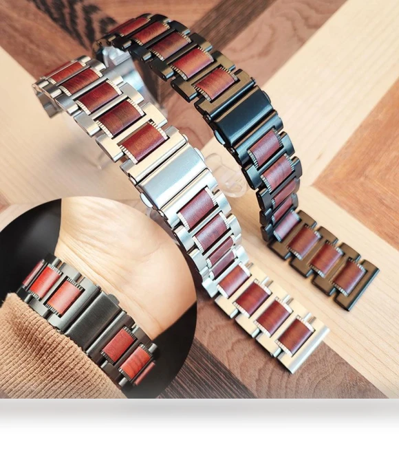 High-grade Steel Wood Watch Band — Watch Accessories, Miyo Life
