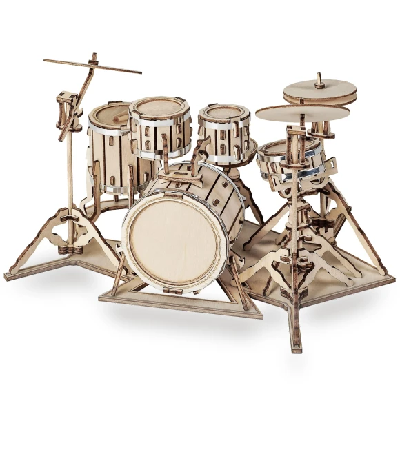 3D Wooden Educational Drum Set Puzzle — Educational, SAMURAI STYLE