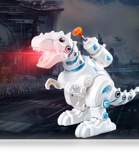 Electric Walking Dinosaur - Fire-Breathing Robot T-Rex and Triceratops — Fossils, Toys Space