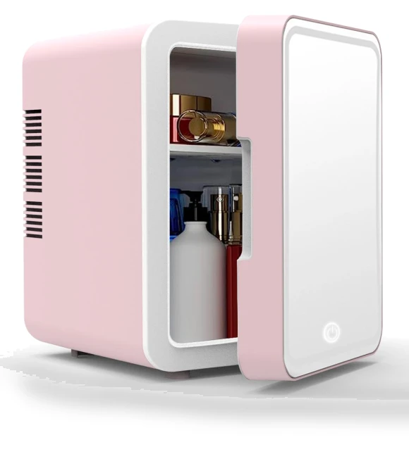 Mirror Glow Beauty 4L Fridge with LED Touch Screen — Cooling Solutions, VamsLuna