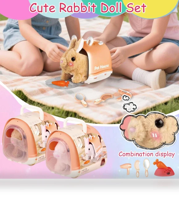 Realistic Robot Rabbit — Interactive Animal Companions, Flowers