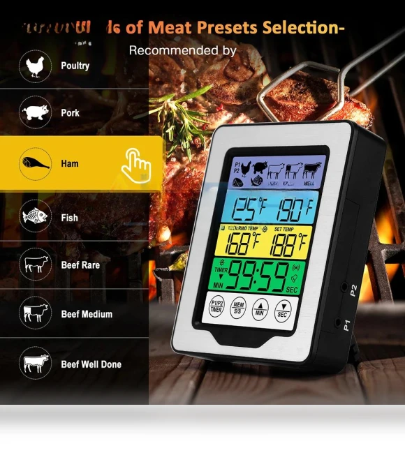 Digital Kitchen Thermometer with Dual Probe — Instant-Read, Daily necessities-V