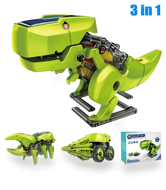 Educational Solar-Powered Dinosaur Robot Building Kit — Solar Power, TOMTOP JMS