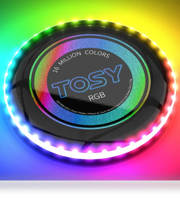 Flying Disc with RGB LED Lights — Aerodynamic Discs, TOSY
