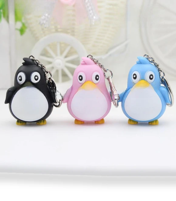 LED Glow Keychain Penguin with Sound — Keychains, AI Supermarket