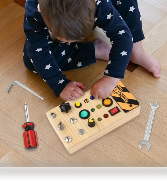 Montessori Wooden Busy Board — Infant & Early Childhood Playthings, Topmartbuy