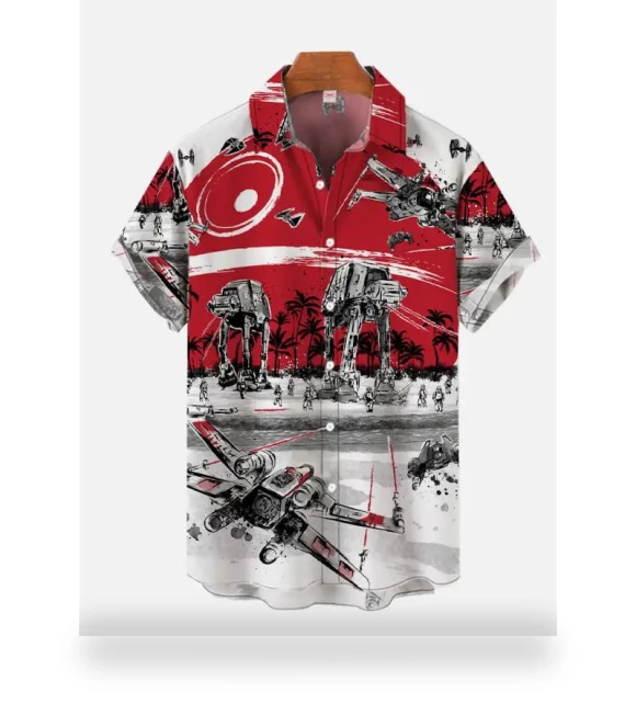 Psychedelic All-Terrain Armored Walking Robot 3D Print Hawaiian Shirt — Tank Tops, bobby4
