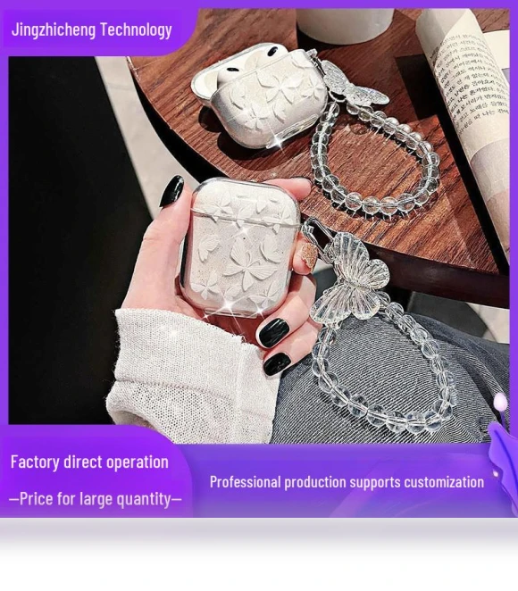 Transparent Glitter Case with Butterfly Chain — Cases, Smarter than future