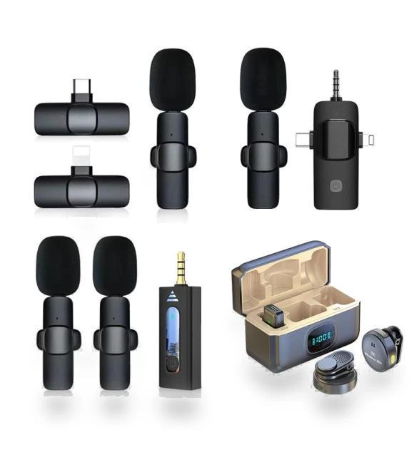 Dual Wireless Bluetooth Microphone with Mount for Mobile Live Streaming — Microphones, Smarter than future