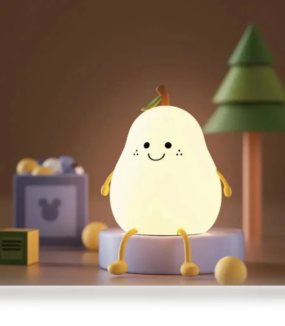 LED Silicone Night Light in Pear Shape — Night Lights, DC-HOME Textile