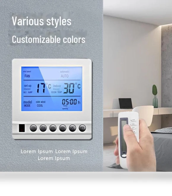 Centralized Network Fan Coil Unit with LCD Display — Split-System, AI Supermarket