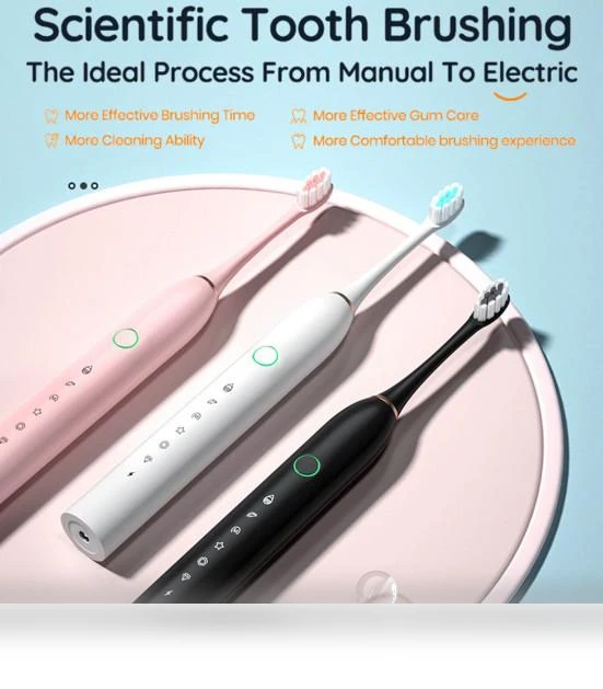 Electric Toothbrush with 4 Brush Heads — Electric Toothbrush Heads, Aatshovb