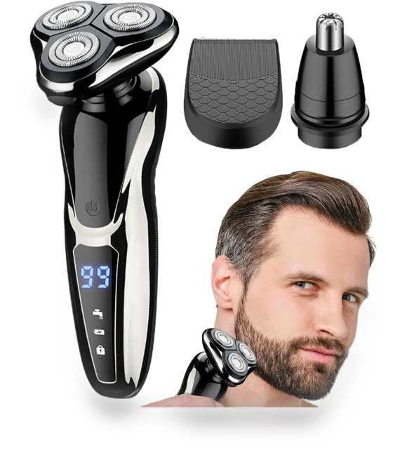 Smart Wireless Men's Shaver Trimmer 3 in 1 — Nose & Ear Trimmers, QIIAII Domestic Electric Appliance