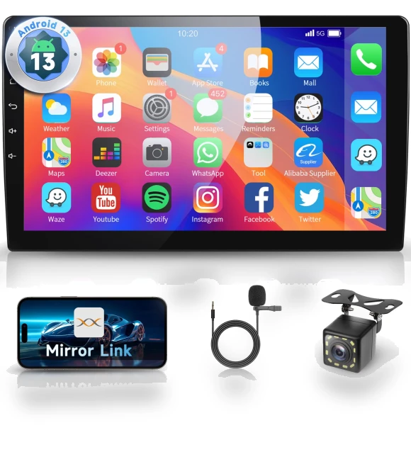 Android Car Audio Bluetooth 2 DIN IPS Touch Screen — Car Installation Essentials, KAYOMART Electric