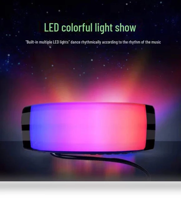 Bluetooth Speaker with LED Lighting — Portable Audio, AI Supermarket
