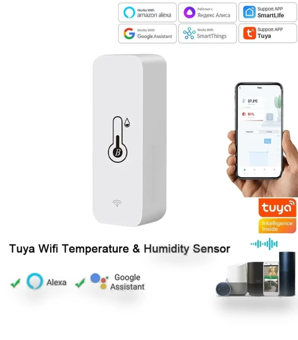 Smart Temperature Humidity Sensor — Home Climate Control, Tuya