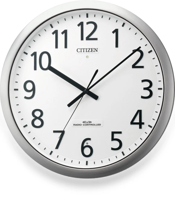 Wall Clock with Radio Control — Desk & Shelf, RHYTHM