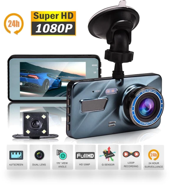 Dual Lens Car Dash Cam — Dashboard Cameras, icreative