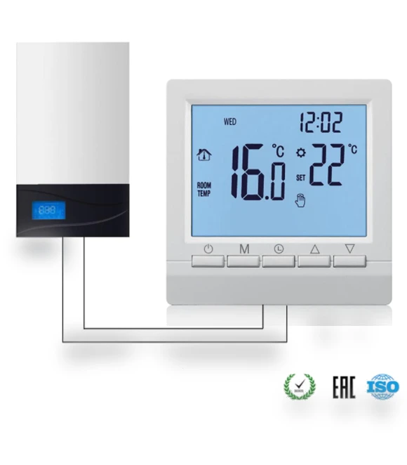 Floor and Wall Thermostat with Touch LCD Display — Home Climate Control, YuHeng