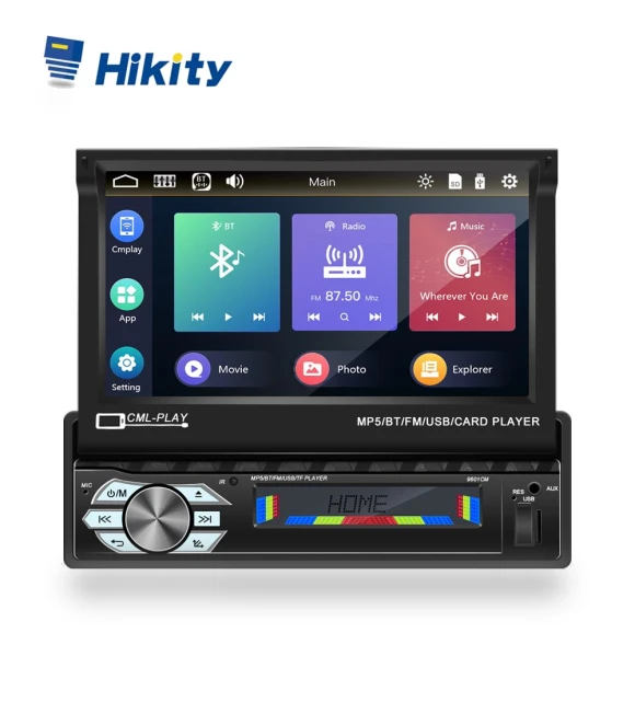 7-inch Automatic Telescopic Touch Screen Car Radio — Stereo Receivers, Hikity