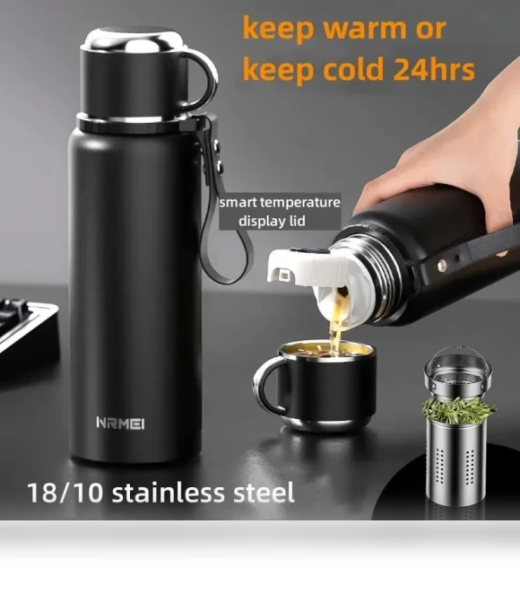 Portable Vacuum Thermos with Tea-Water Separation — Travel Drinkware, Cosy Homes