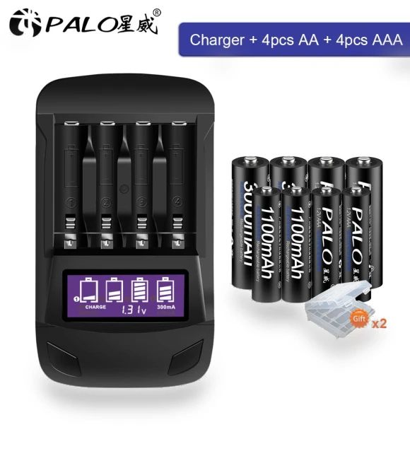 Rechargeable Battery and Smart LCD Charger Set — Batteries, PALO