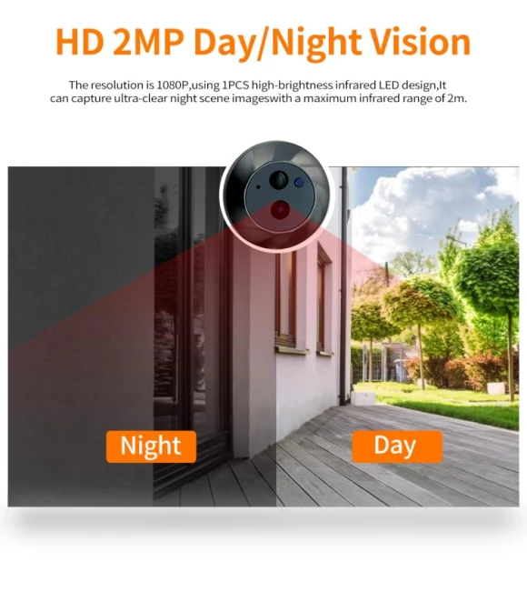 Digital Door Viewer WiFi Video Doorbell — Smart Home Security, ESCAM