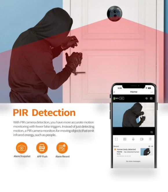 Digital Door Viewer WiFi Video Doorbell — Smart Home Security, ESCAM