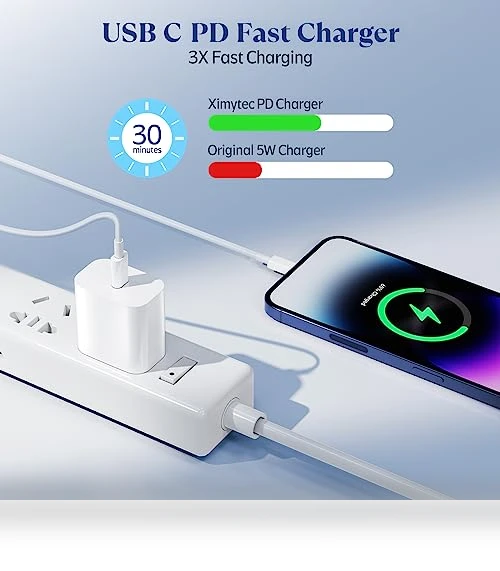 20W USB C Fast Charger with Lightning Cables — Chargers, Ximytec