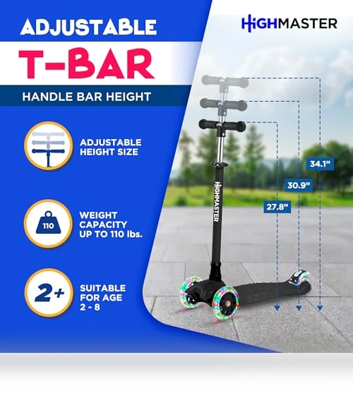 3 Wheel Kick Scooter — Helmets, HighMaster