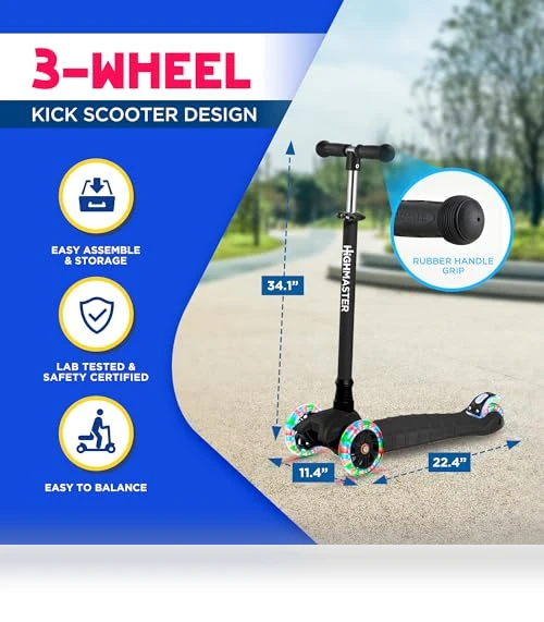 3 Wheel Kick Scooter — Helmets, HighMaster