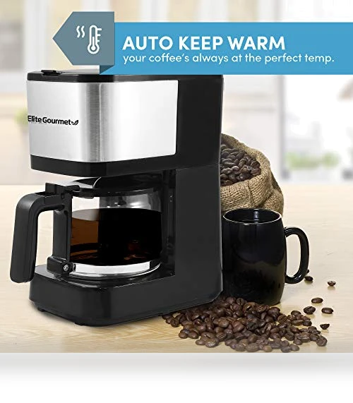 Automatic 5-Cup Brew & Drip Coffee Maker — Brewing Excellence, Elite Gourmet