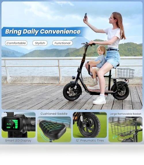 Electric Scooter with Seat — Electric Self-Balancing Scooters, Caroma